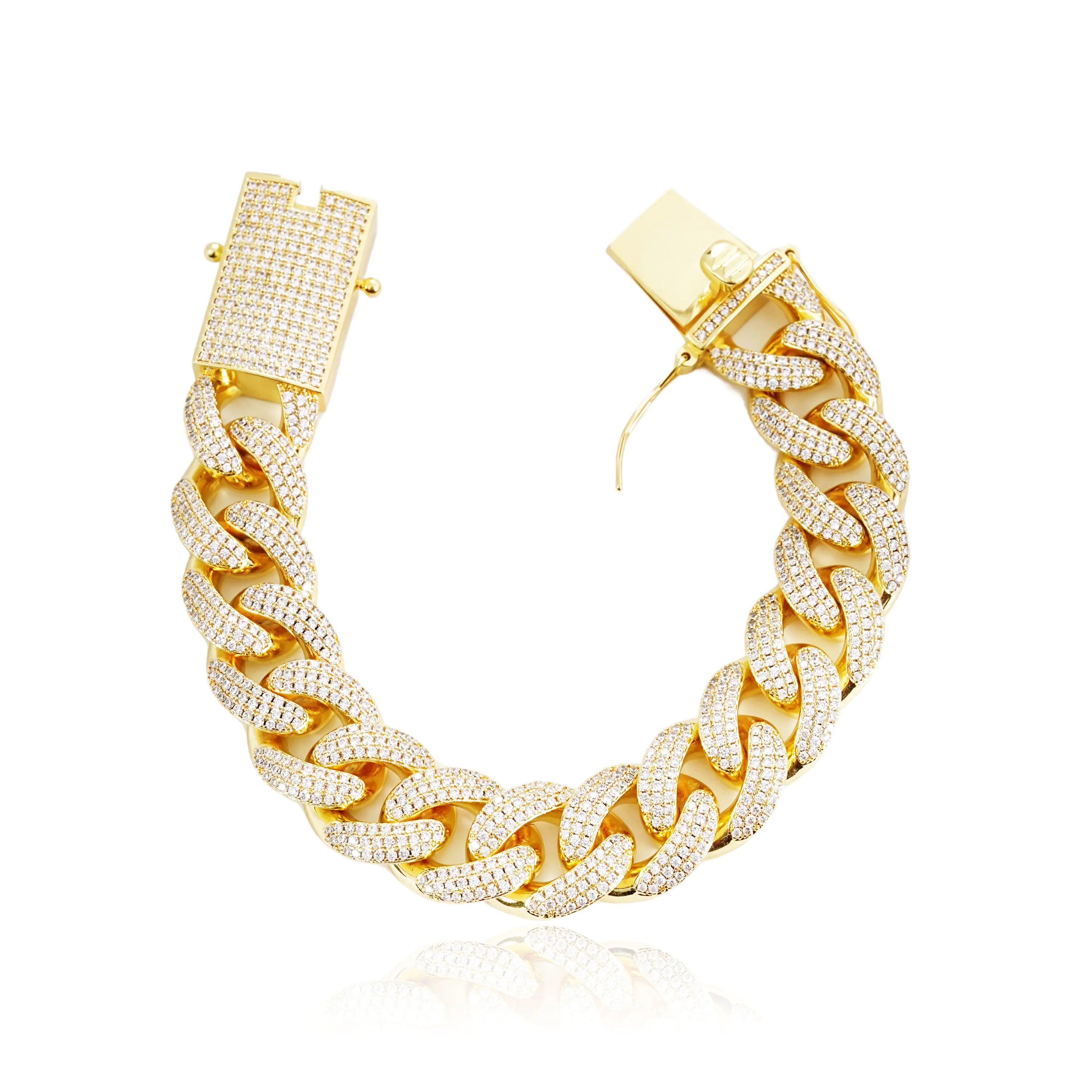 18MM One-Row Iced Prong Cuban Chain