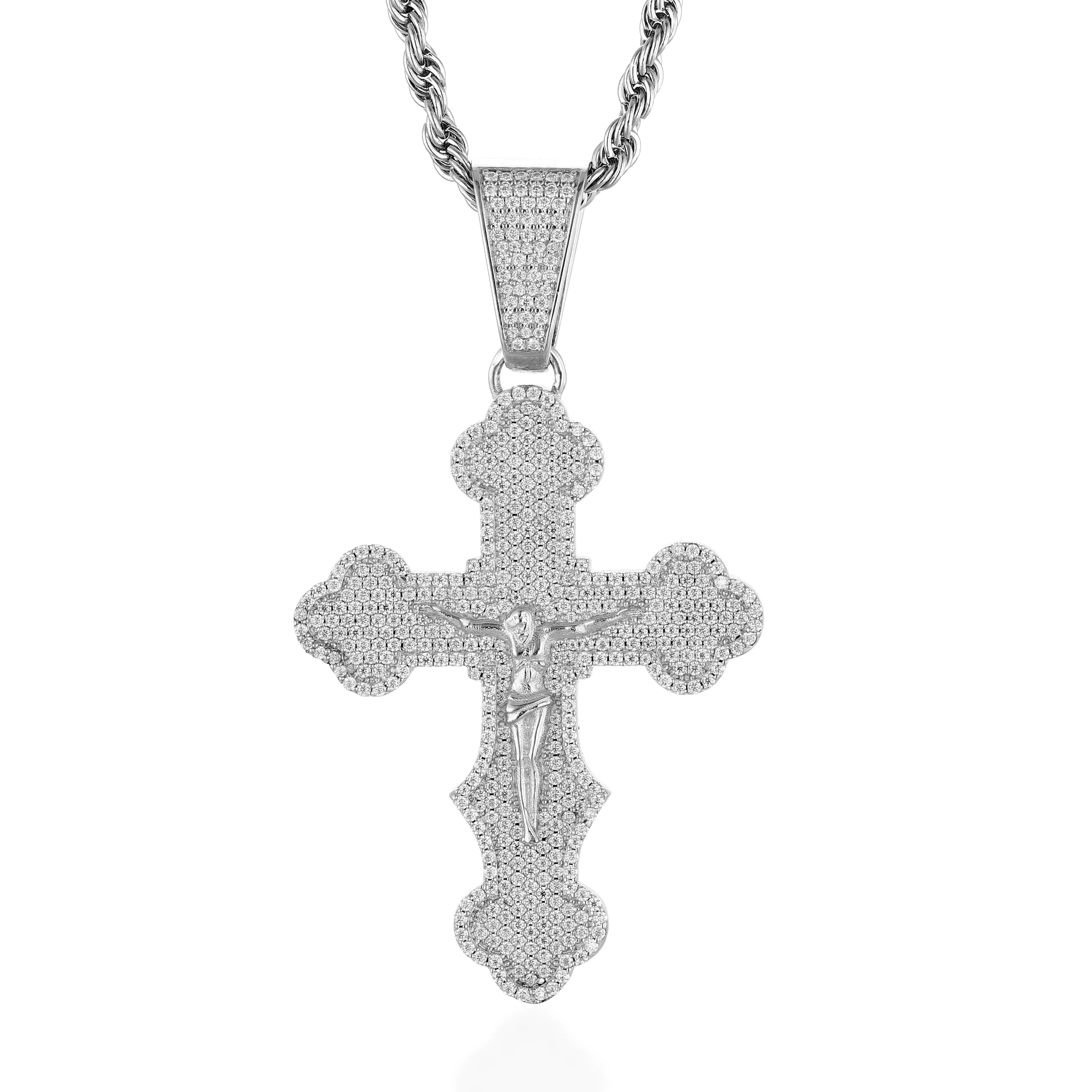 S925 Moissanite Jesus Cross Pendant