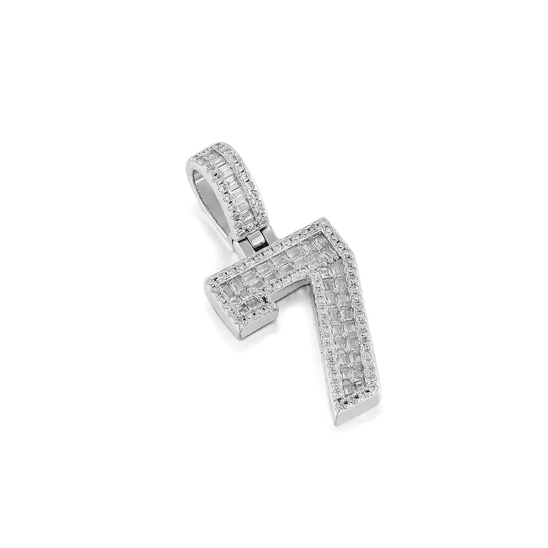 Custom Baguette Number Pendant