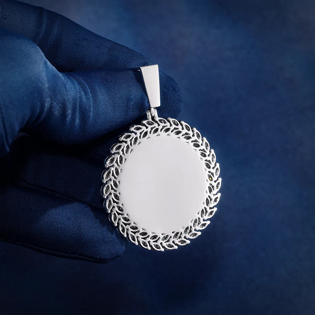 Marquise Cut Round Photo Pendant