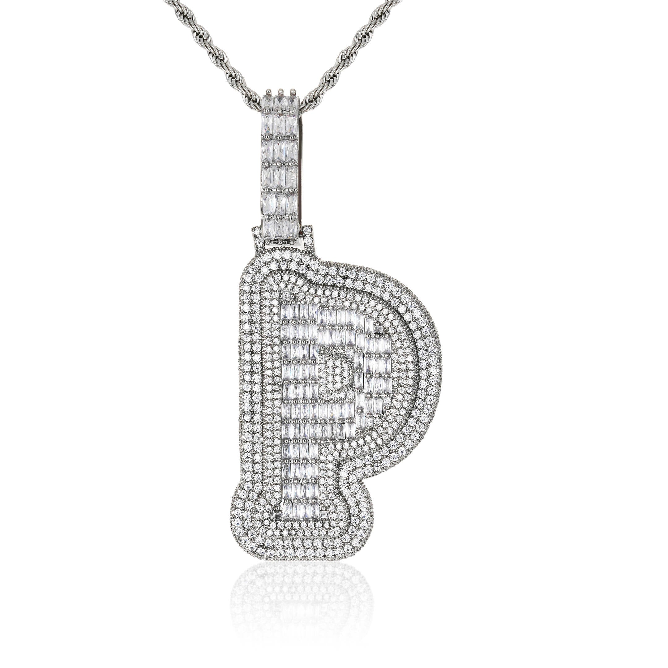 Custom Baguette Letter Pendant