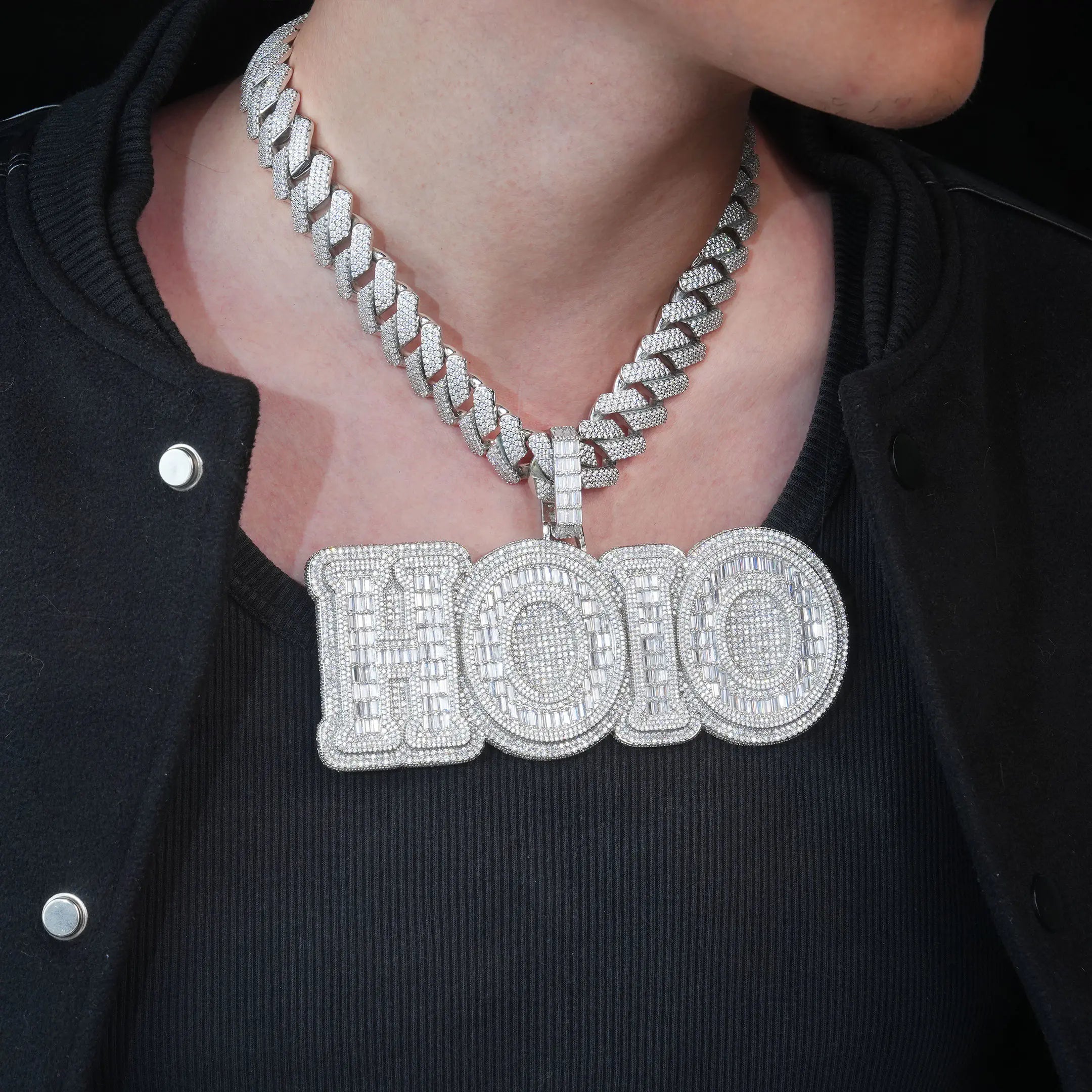 Custom Big Baguette Letter Pendant