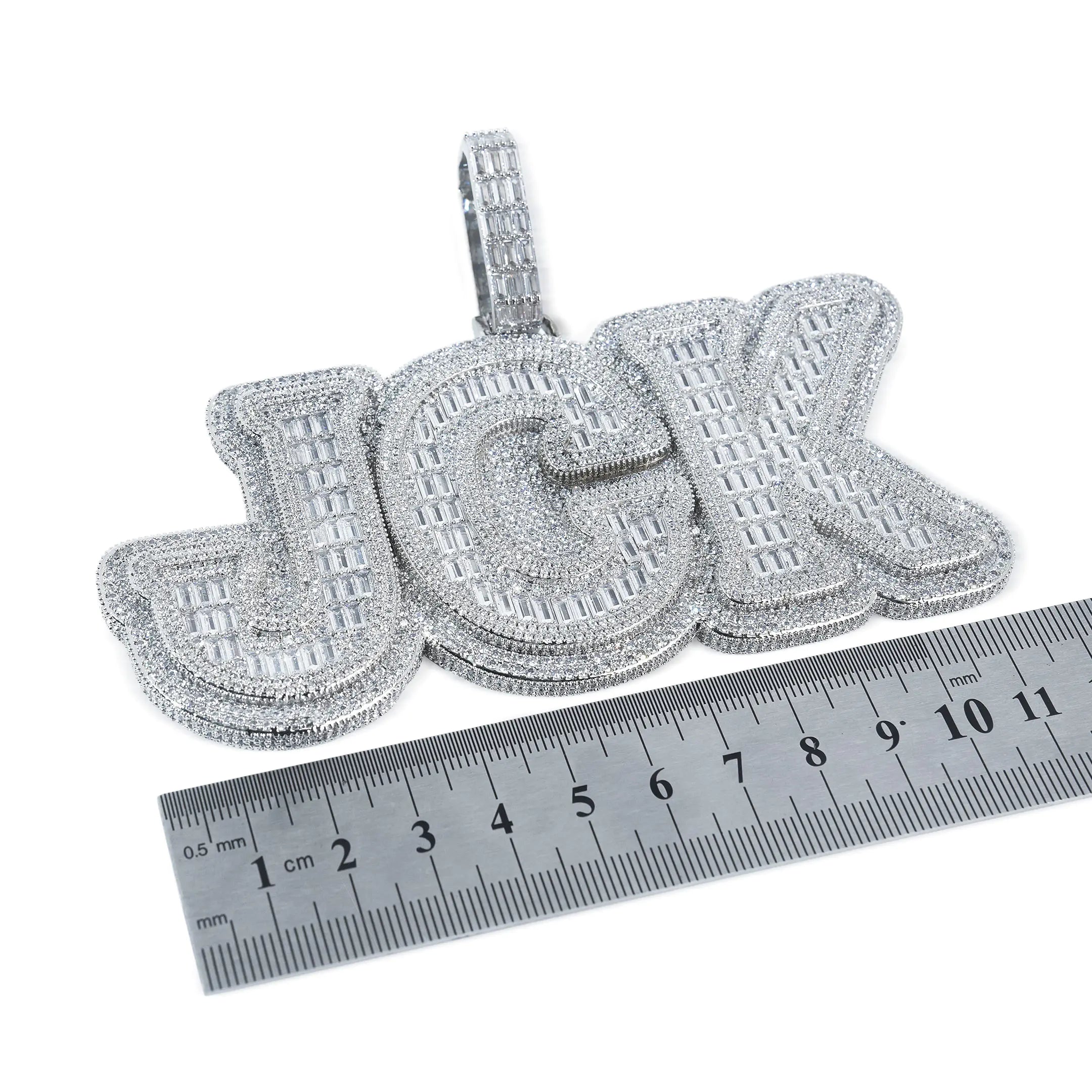 Custom Big Baguette Letter Pendant