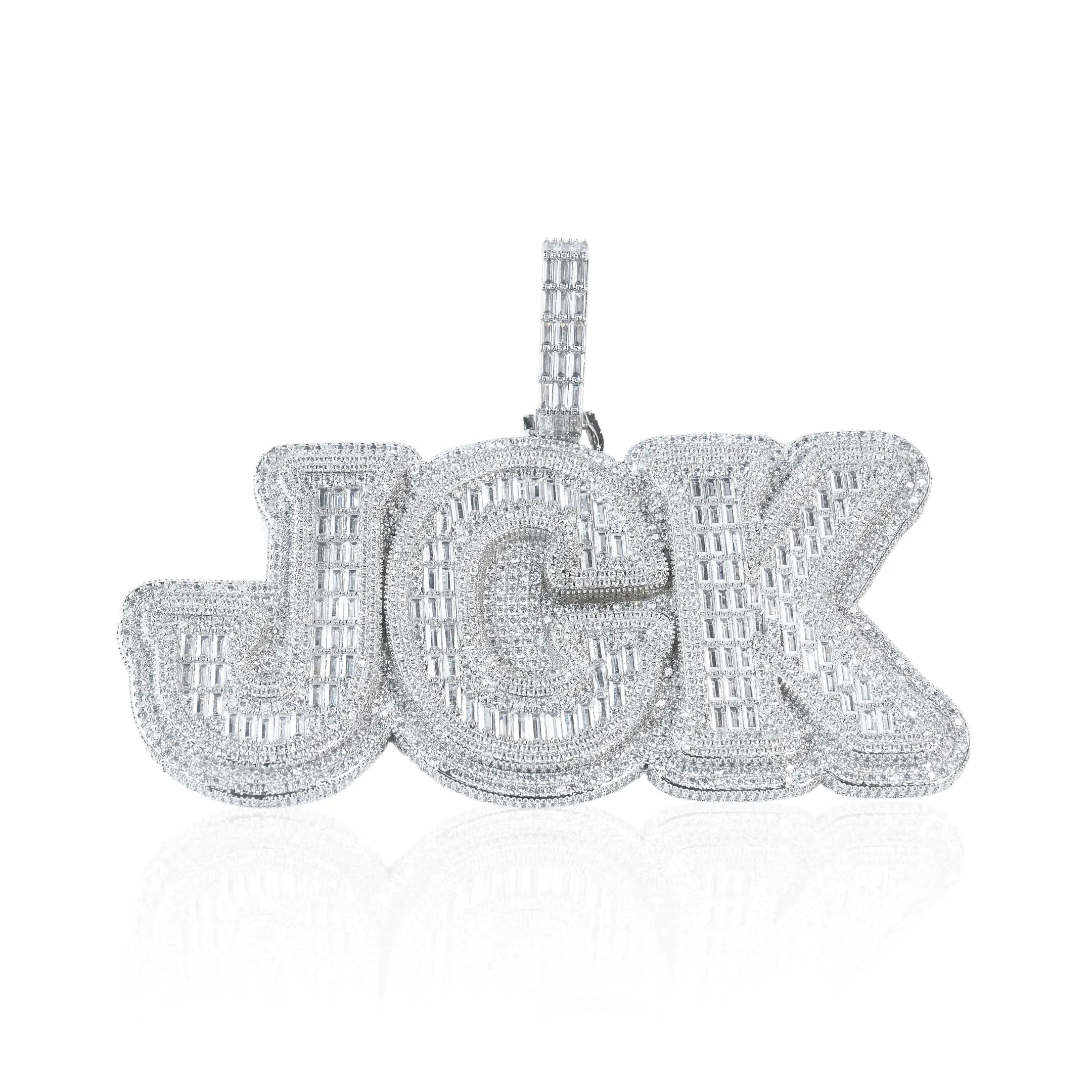 Custom Big Baguette Letter Pendant