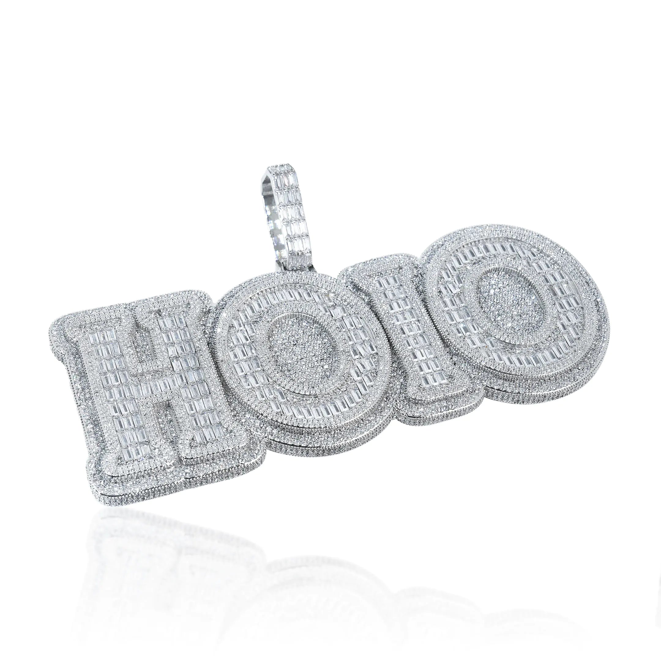 Custom Big Baguette Letter Pendant