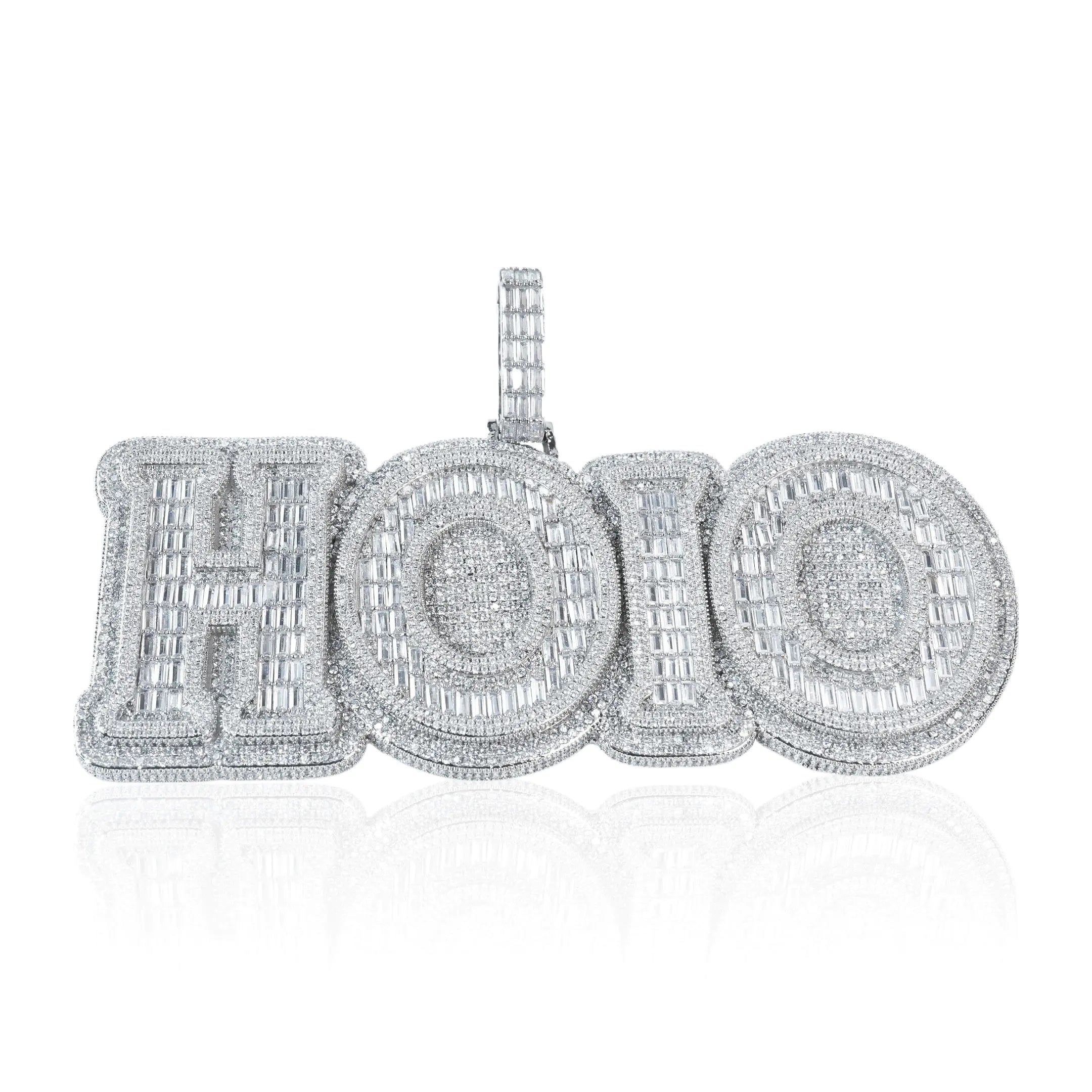 Custom Big Baguette Letter Pendant