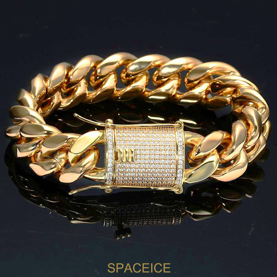 Spaceice Iced Out Miami Cuban Link Bracelet