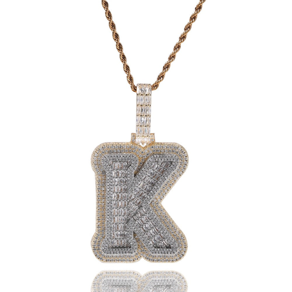 Custom Baguette Letter Pendant