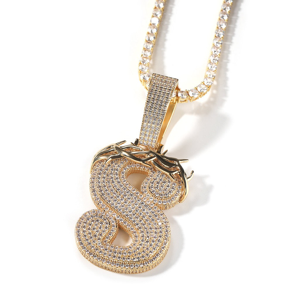 Custom Barbed Wire Letter Pendant