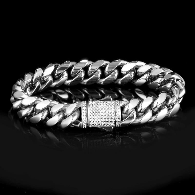 12MM Iced Out Clasp Miami Cuban Link Set