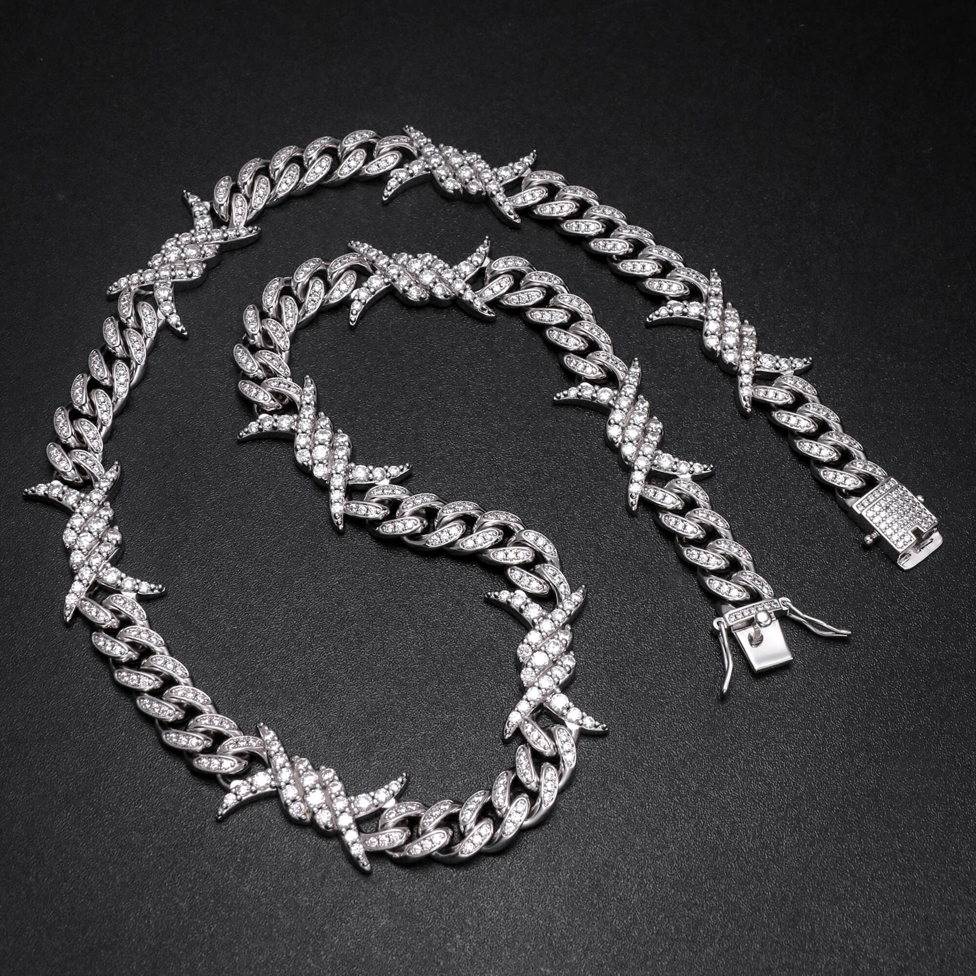 10MM Barb Wire Cuban Link Chain