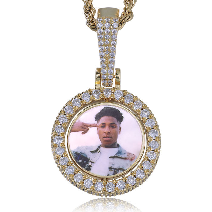 Custom Double Sided Rotating Photo Pendant