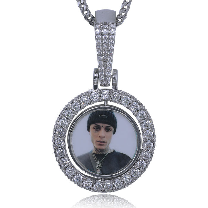 Custom Double Sided Rotating Photo Pendant