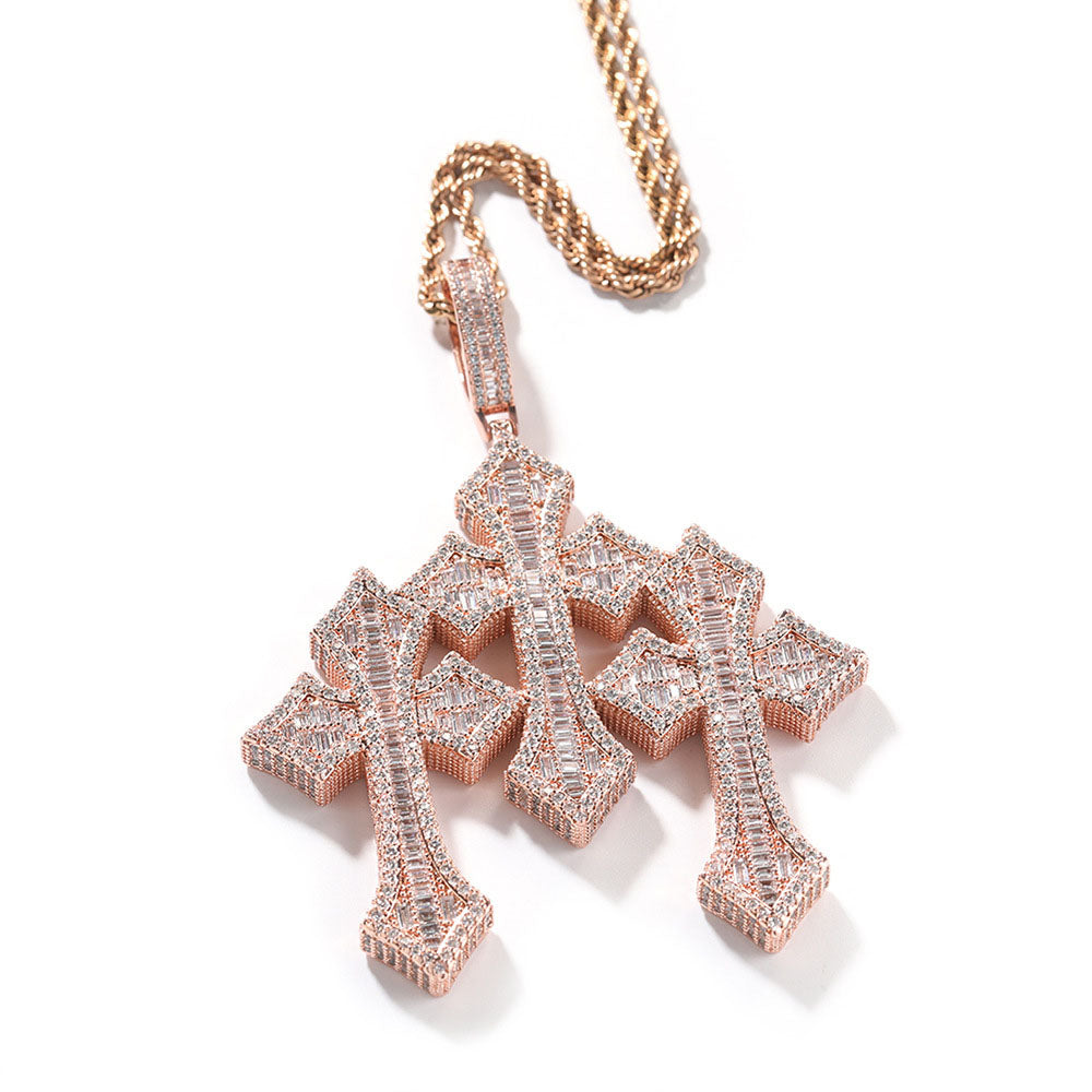 Broken Heart Bottnee Cross Pendant