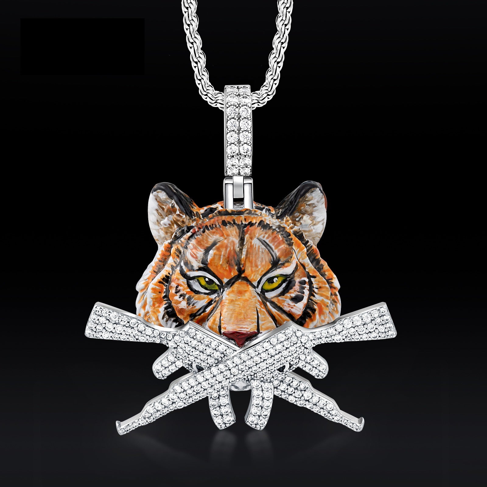AK47 Tiger Enamel Pendant
