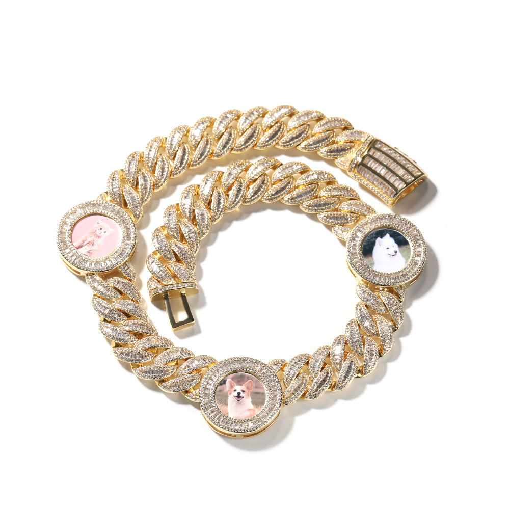 19MM Baguette Cuban With Photo Chain