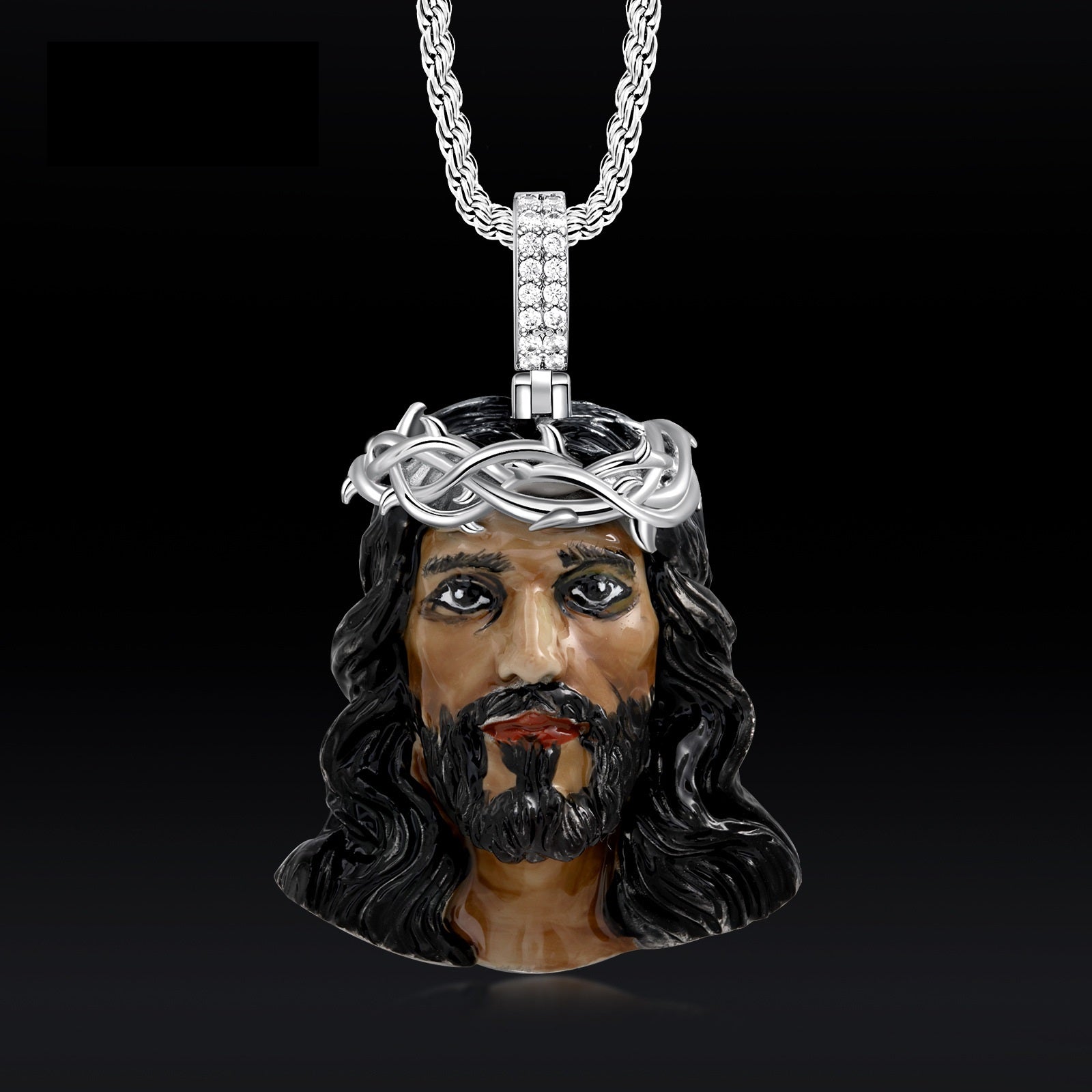 Jesus Crown of Thorns Enamel Pendant