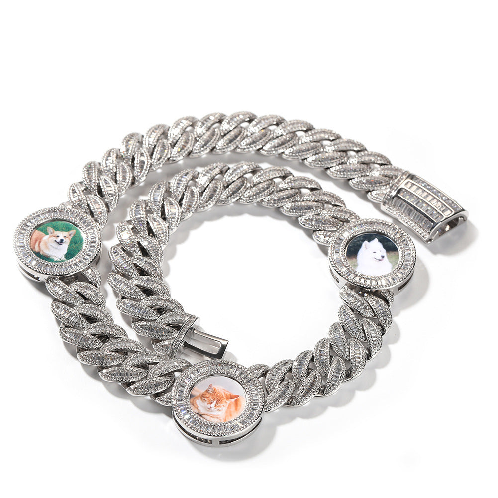 19MM Baguette Cuban With Photo Chain