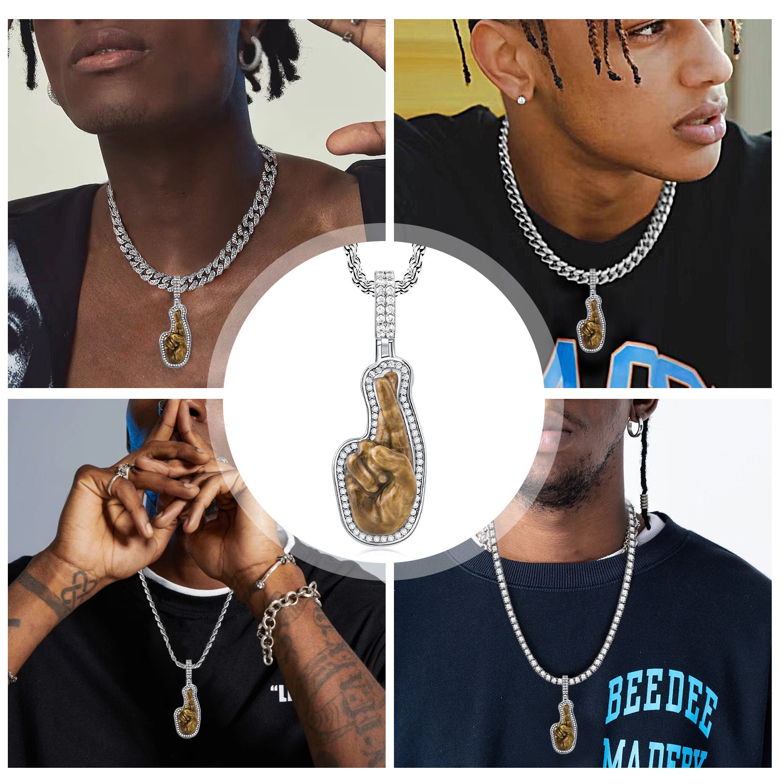 Gesture Set Enamel Pendant