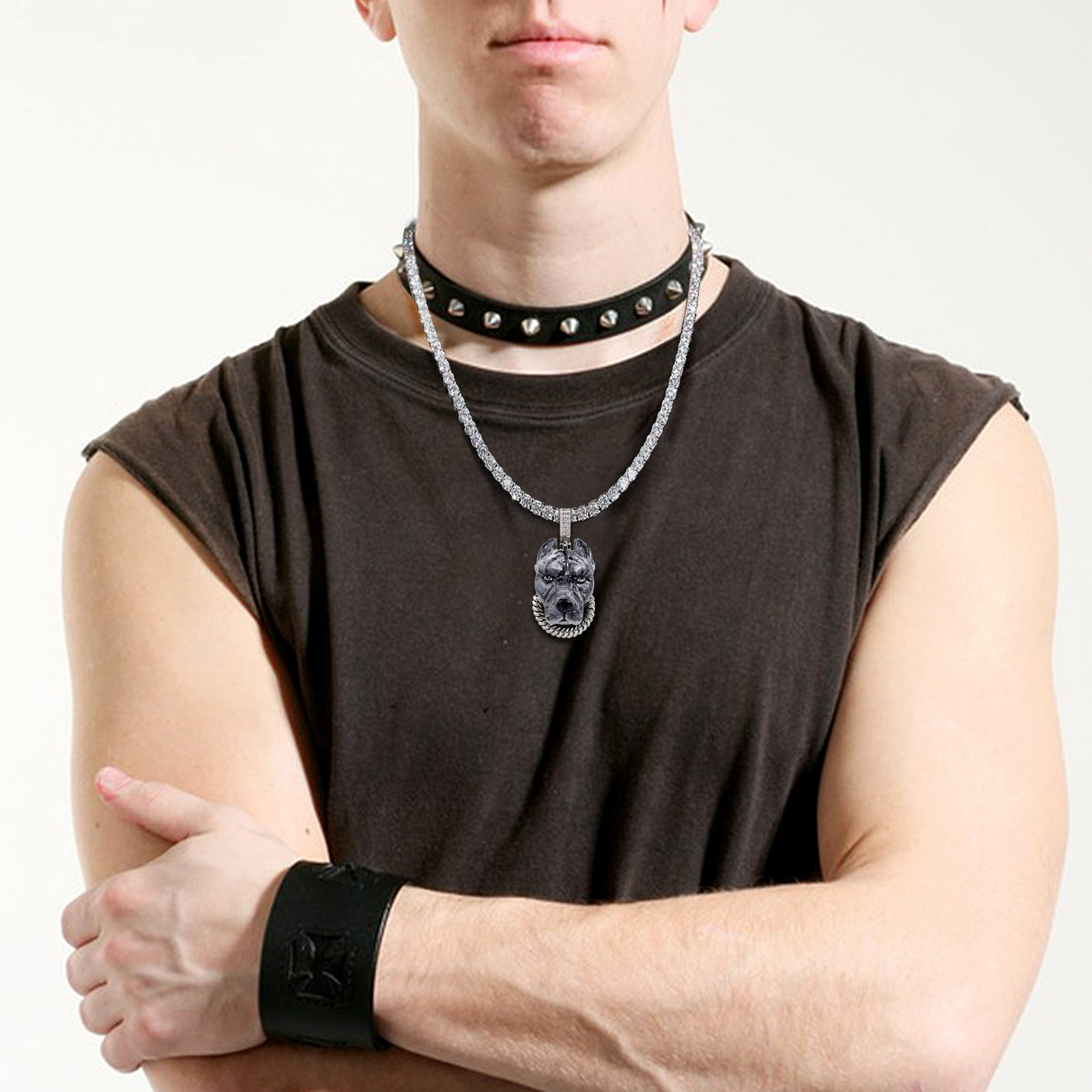 Bulldog Enamel Pendant