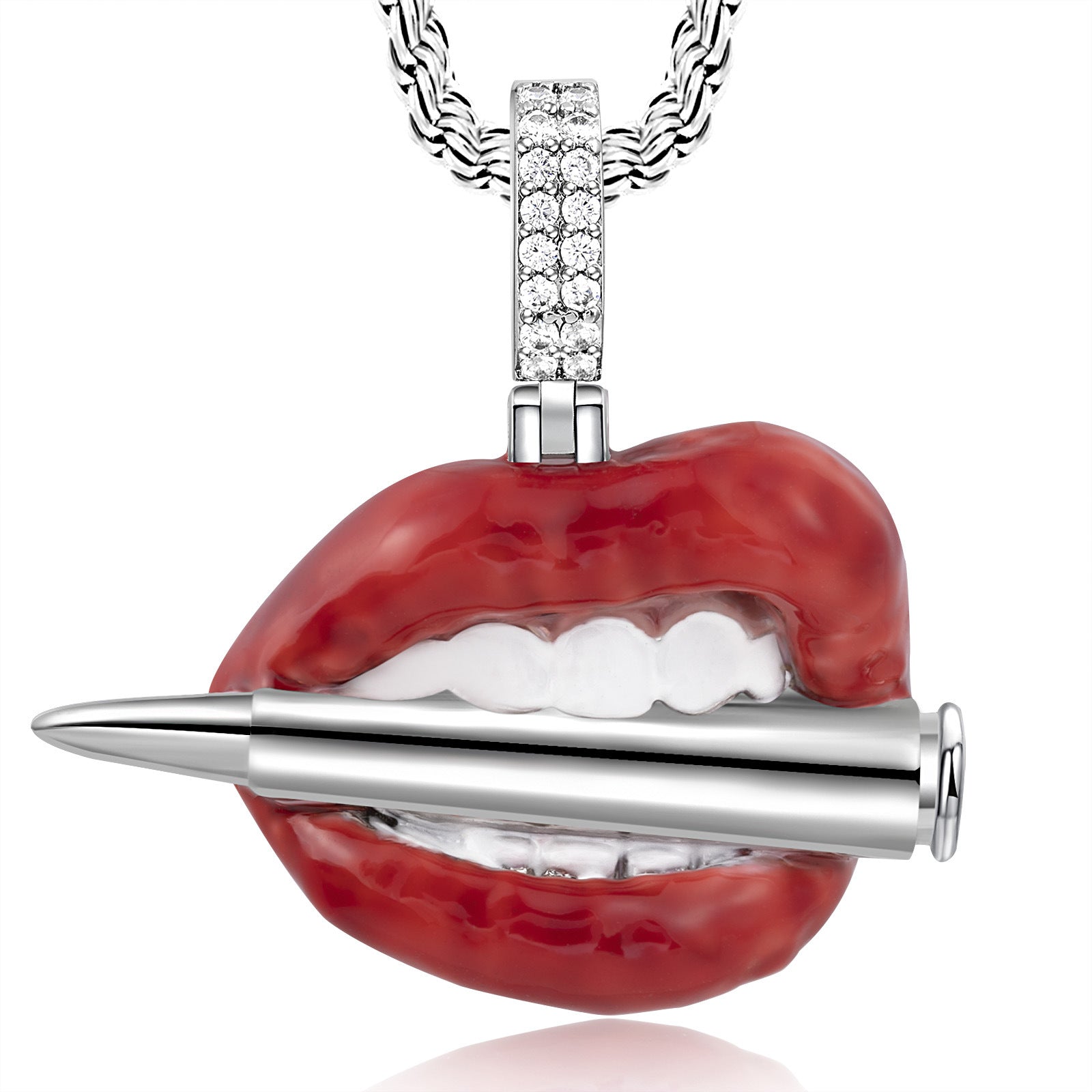 Lips Bullet Enamel Pendant