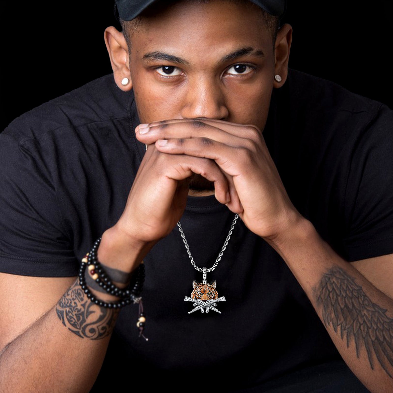 AK47 Tiger Enamel Pendant