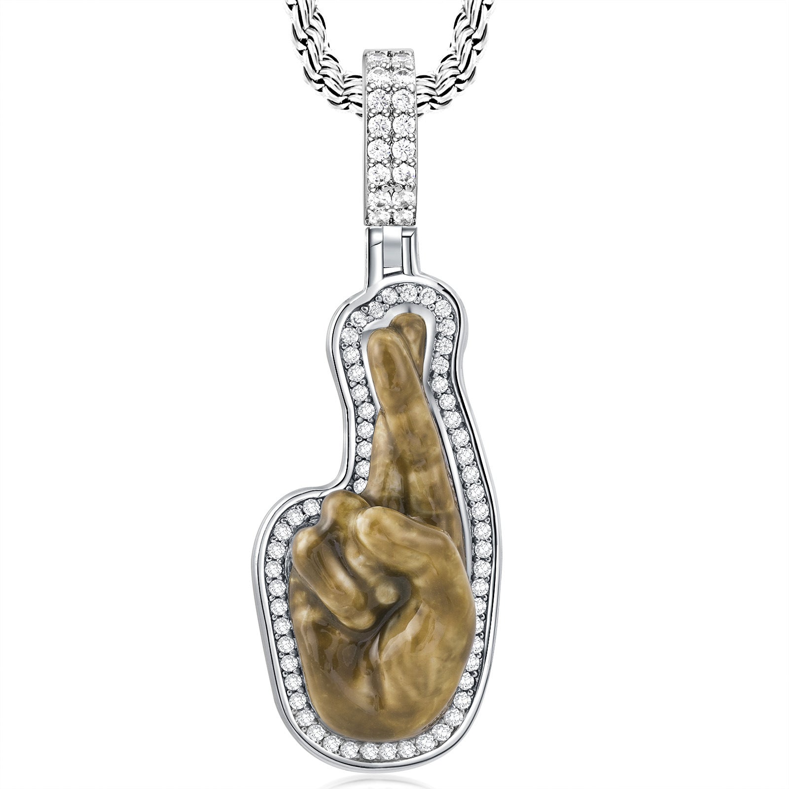 Gesture Set Enamel Pendant