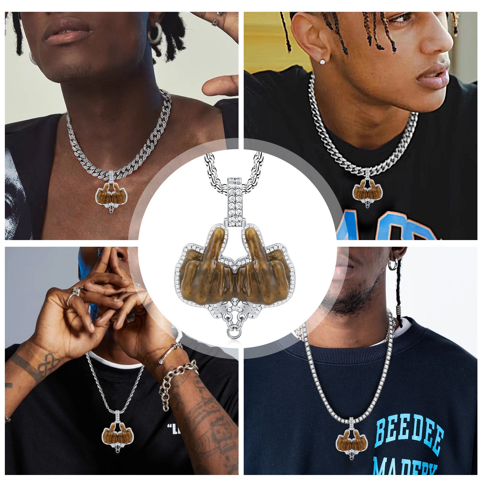 Gesture Set Enamel Pendant