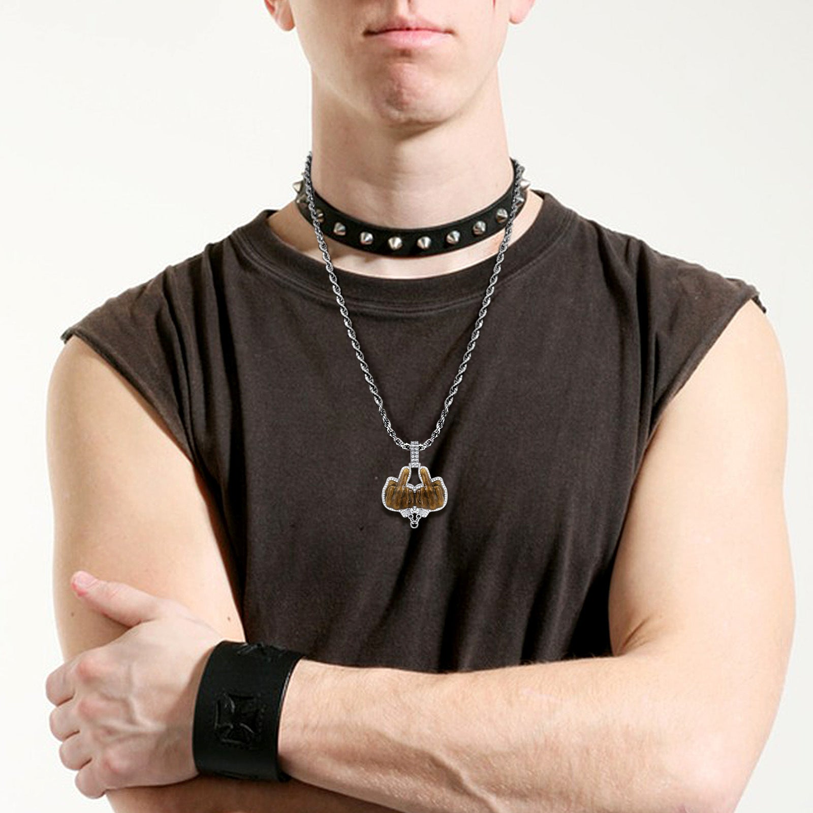 Gesture Set Enamel Pendant