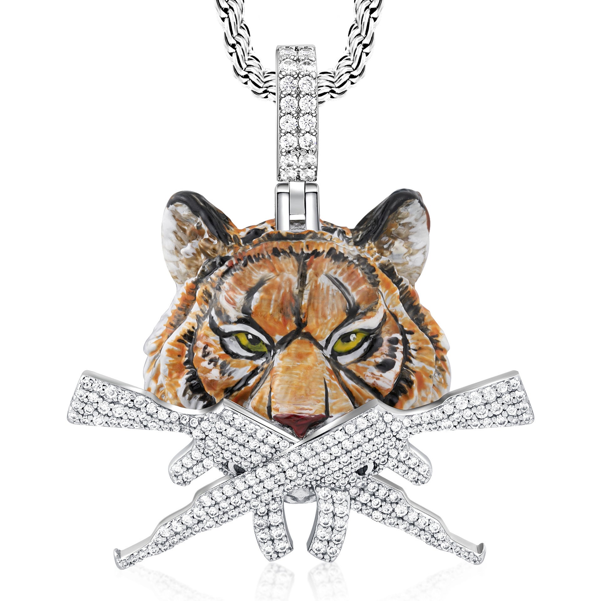 AK47 Tiger Enamel Pendant