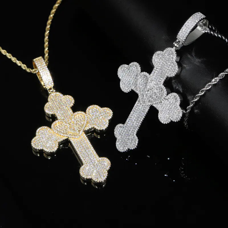 Broken Heart Bottnee Cross Pendant