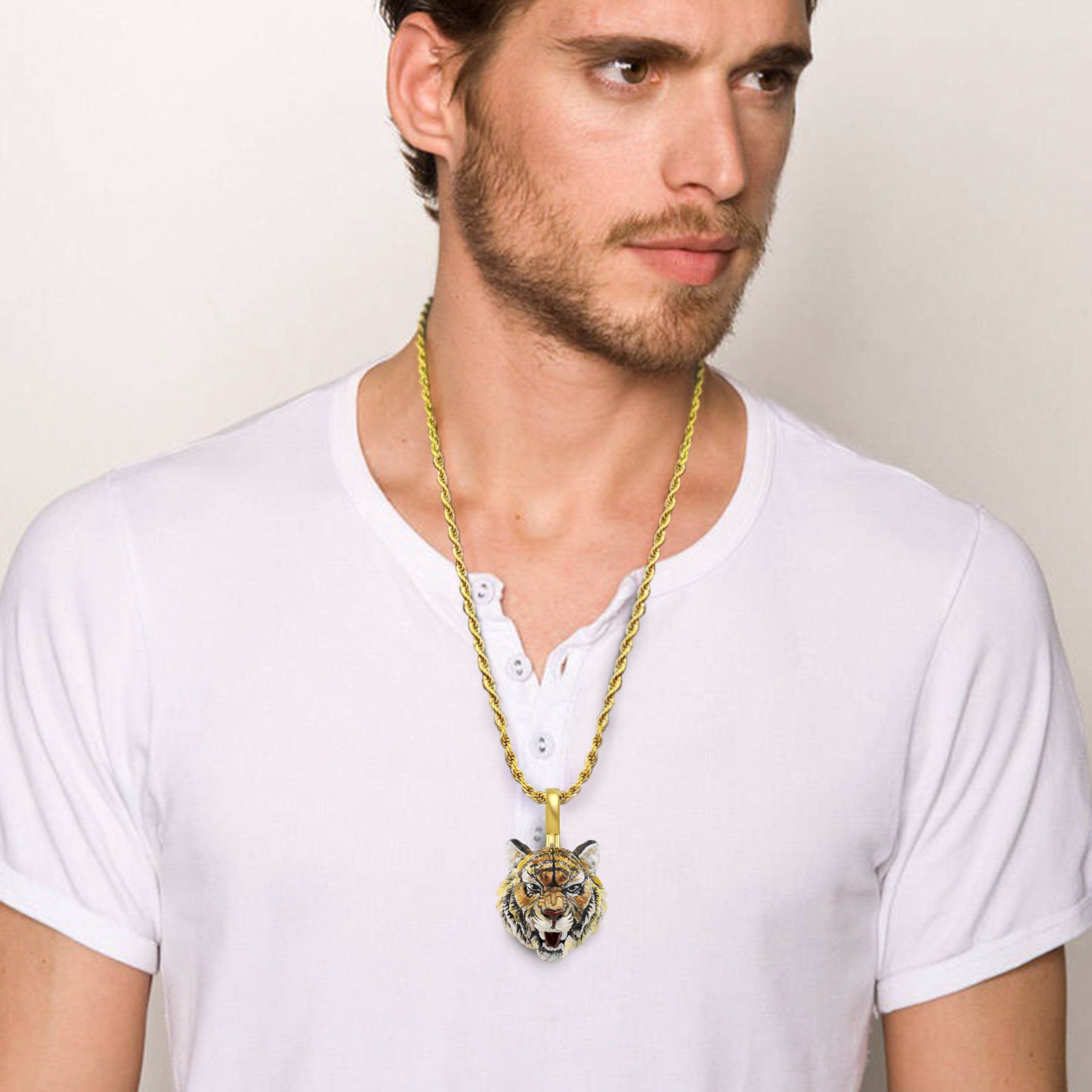 Tiger Enamel Pendant