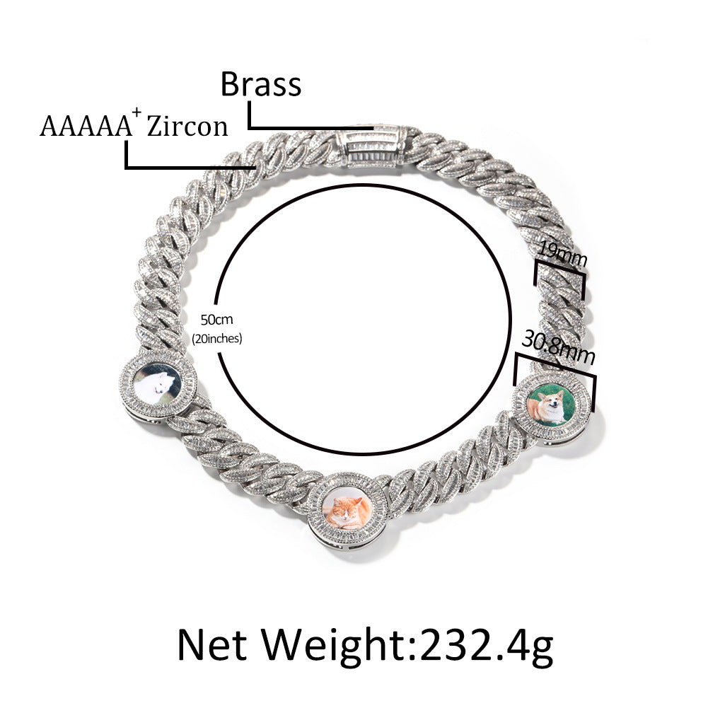 19MM Baguette Cuban With Photo Chain