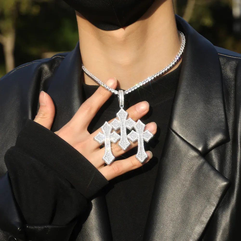 Broken Heart Bottnee Cross Pendant