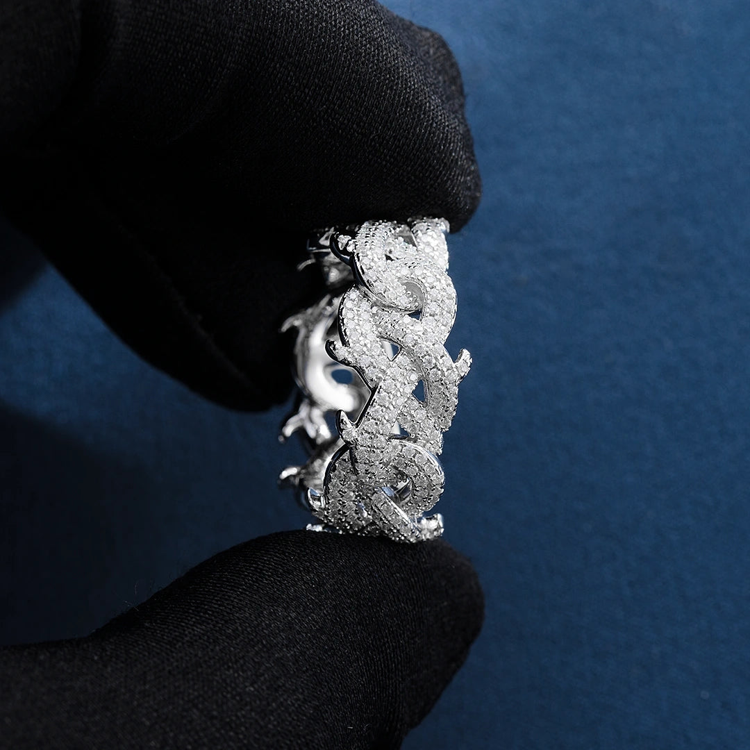 10mm S925 Moissanite  Crown of Thorns Ring