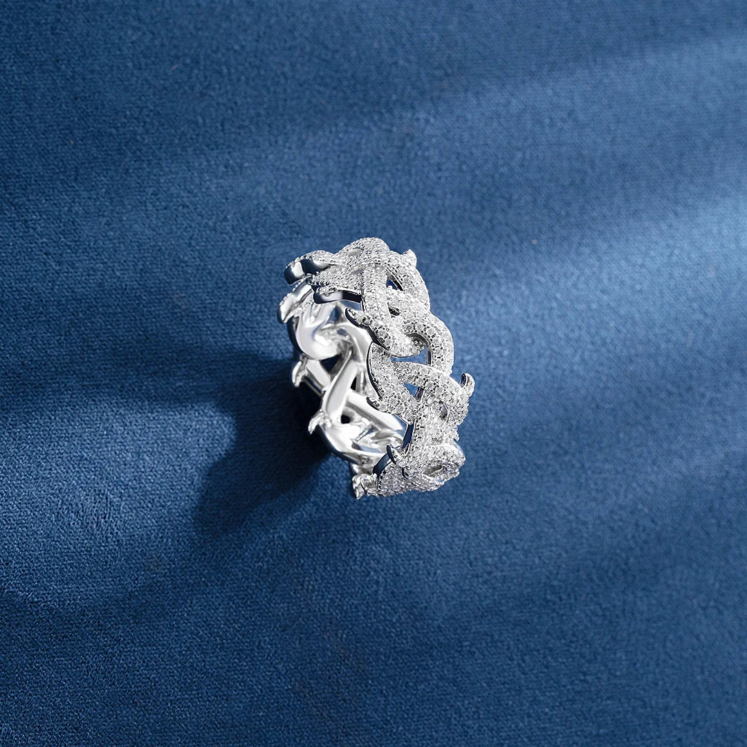 10mm S925 Moissanite  Crown of Thorns Ring