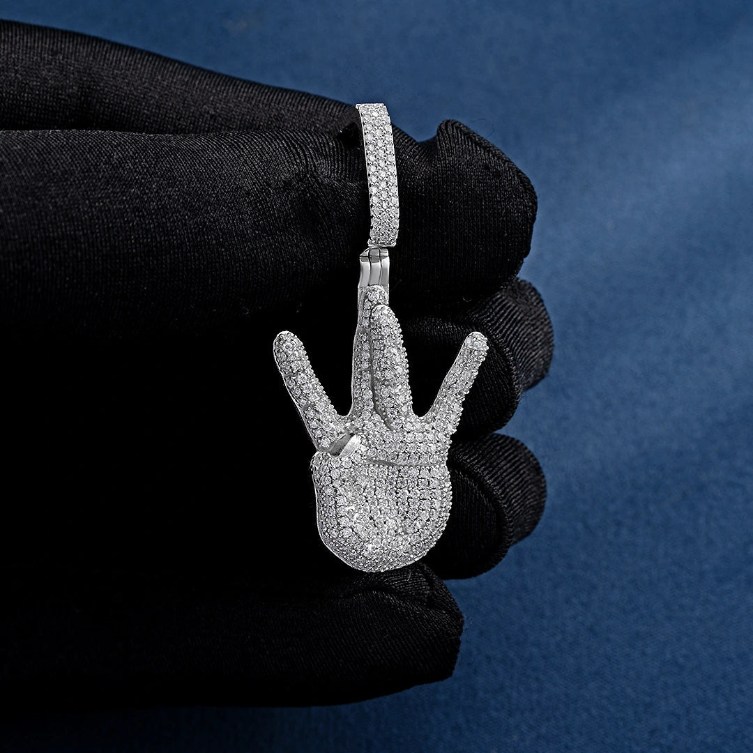 Moissanite West Side Hand Pendant