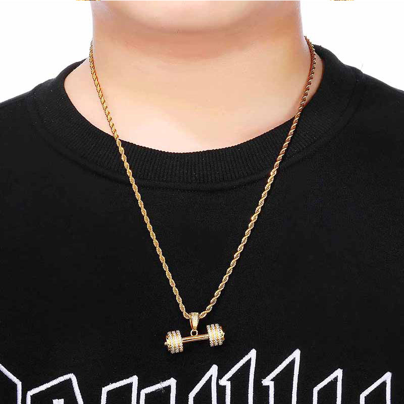 Iced Barbell Pendant