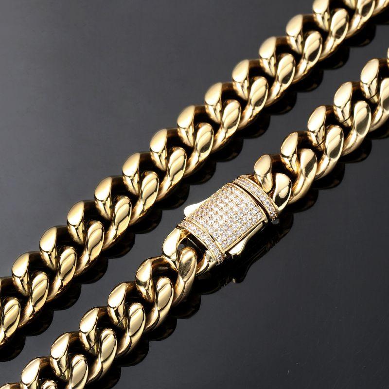 12MM Iced Out Clasp Miami Cuban Link Set