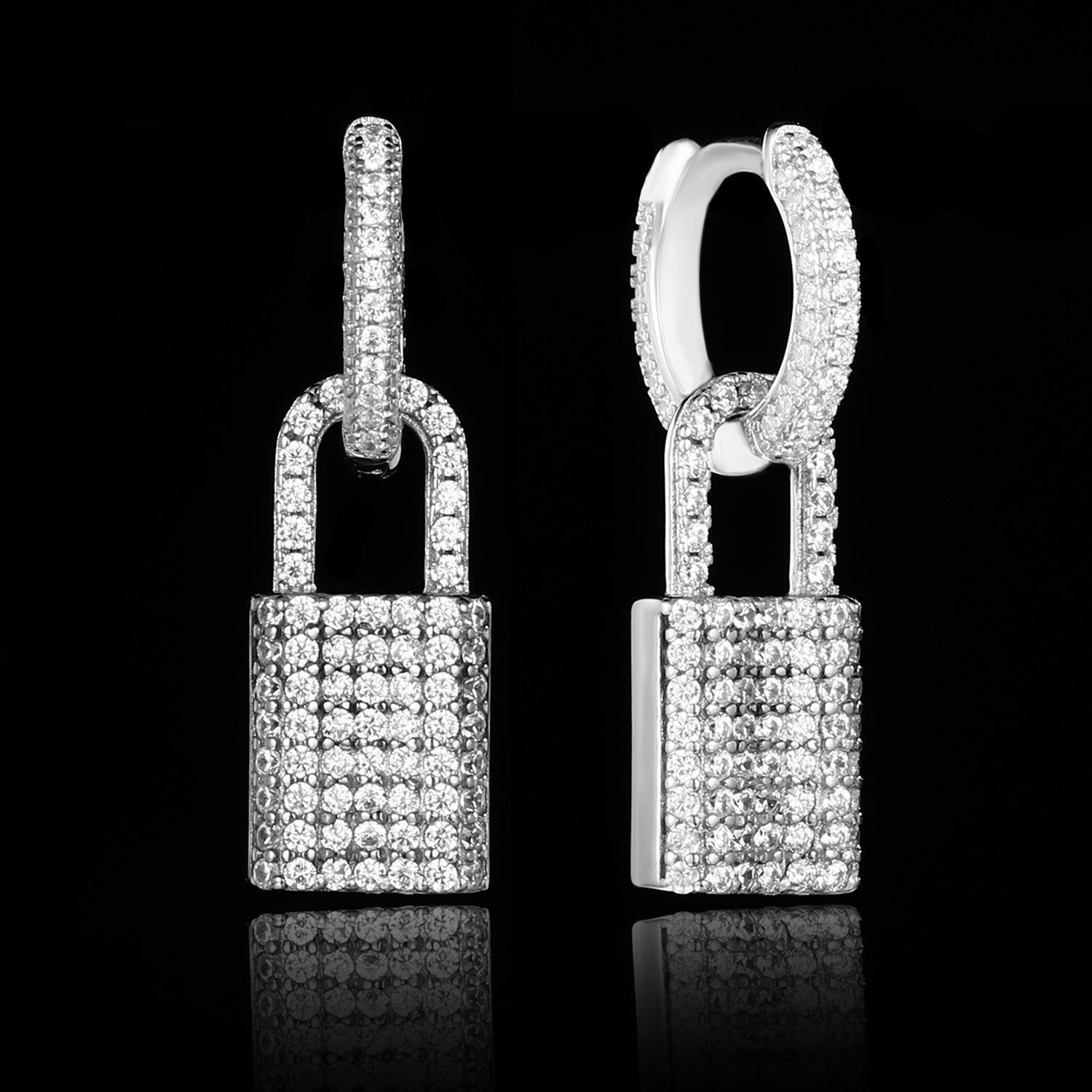 Iced Lock Earrings