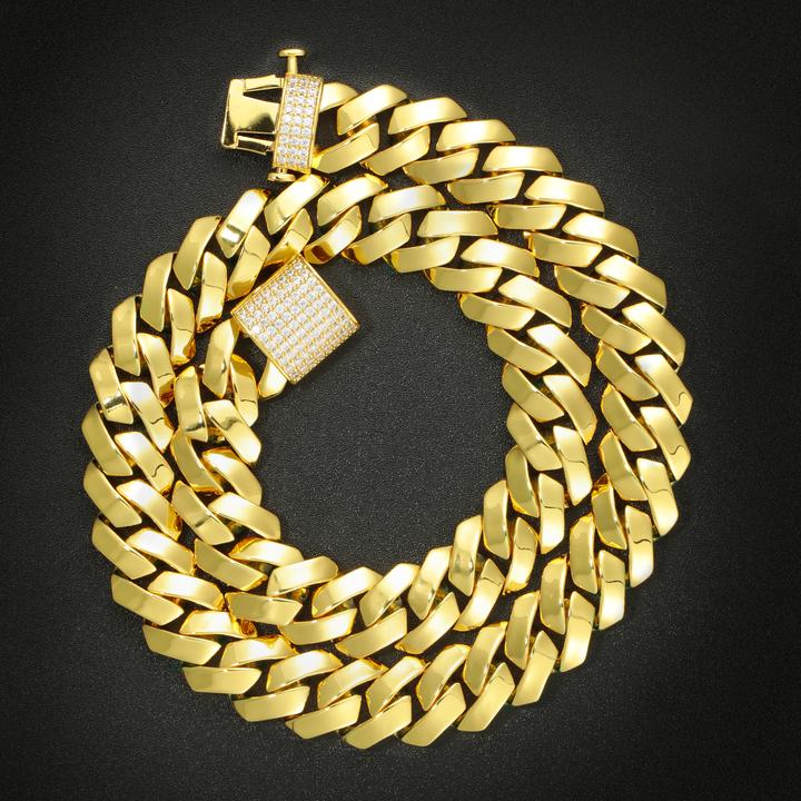 15MM Mens Miami Cuban Link Bracelect