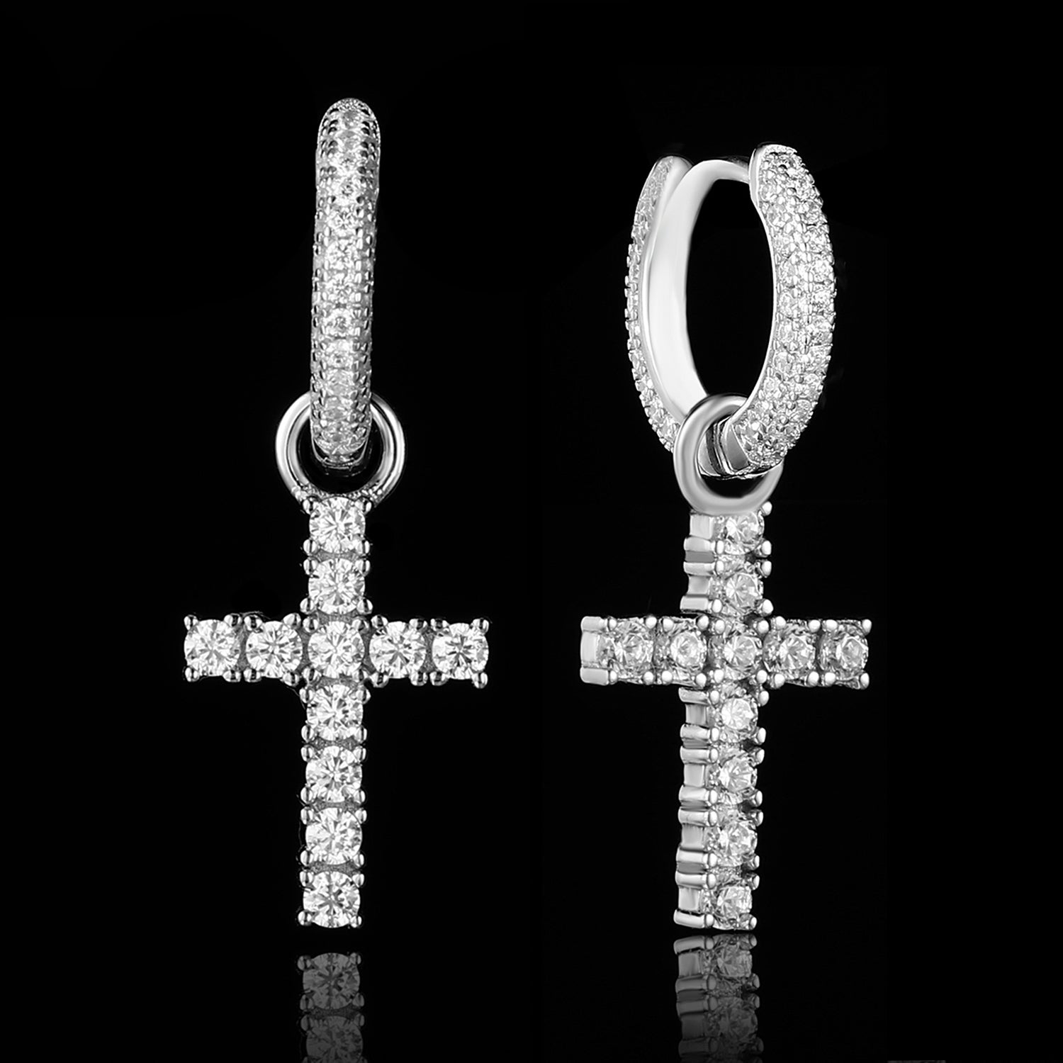 Iced Cross Earrings