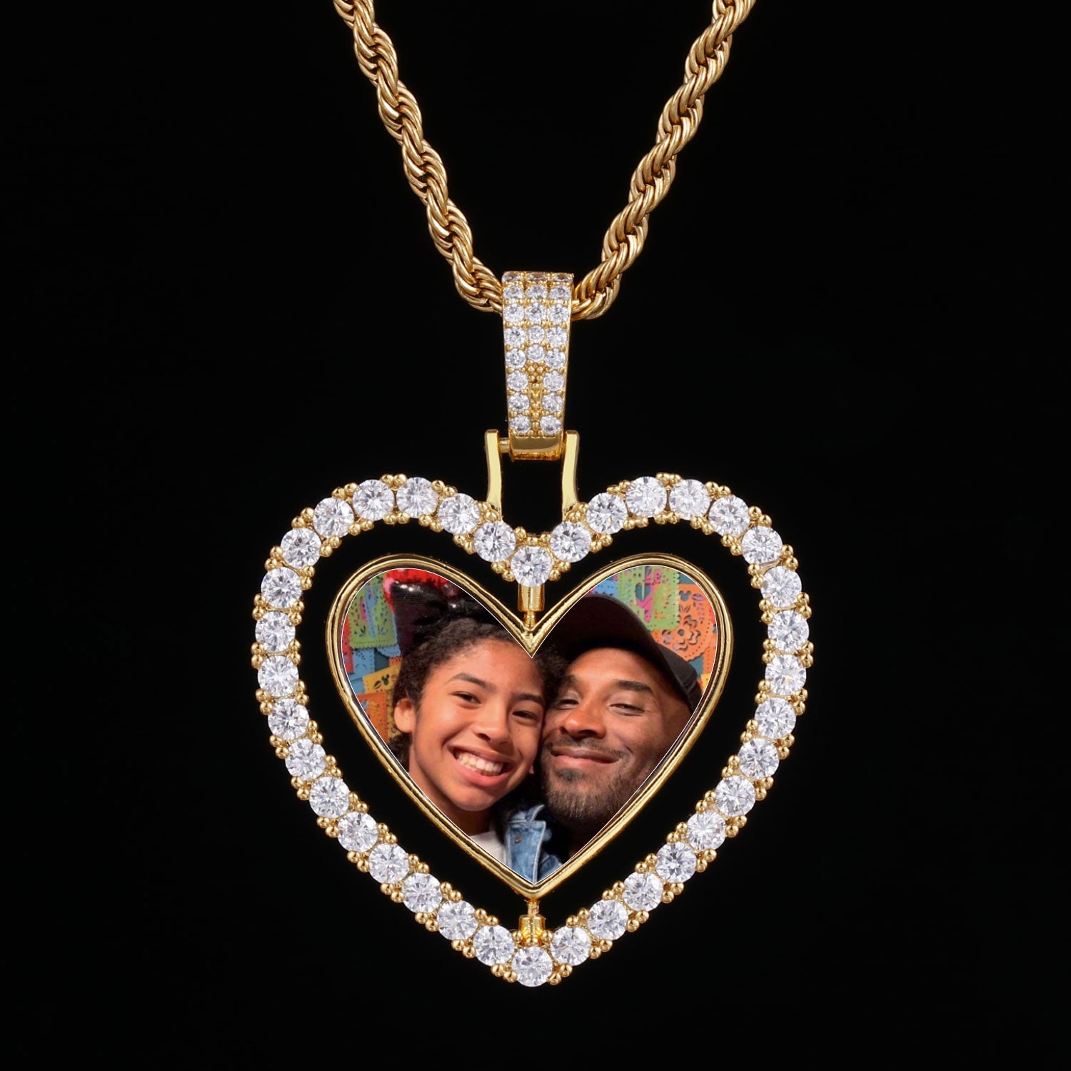 Custom 3D Spinning Heart Photo Pendant
