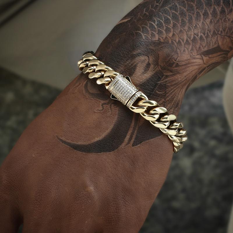 12MM Iced Out Clasp Miami Cuban Link Set