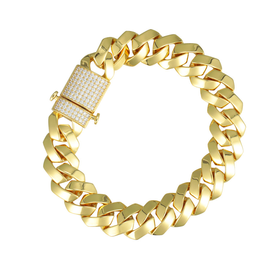 15MM Mens Miami Cuban Link Bracelect