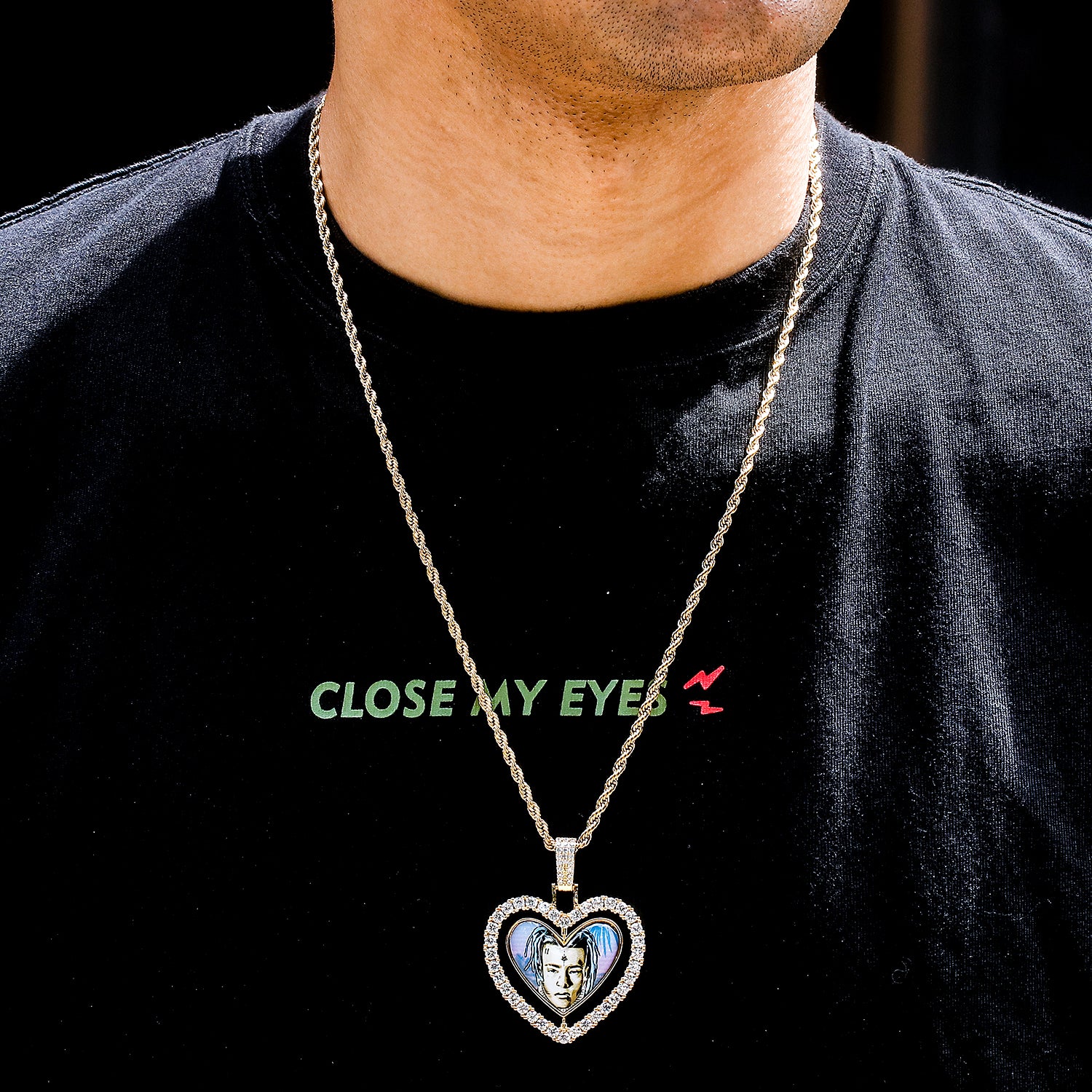 Custom 3D Spinning Heart Photo Pendant