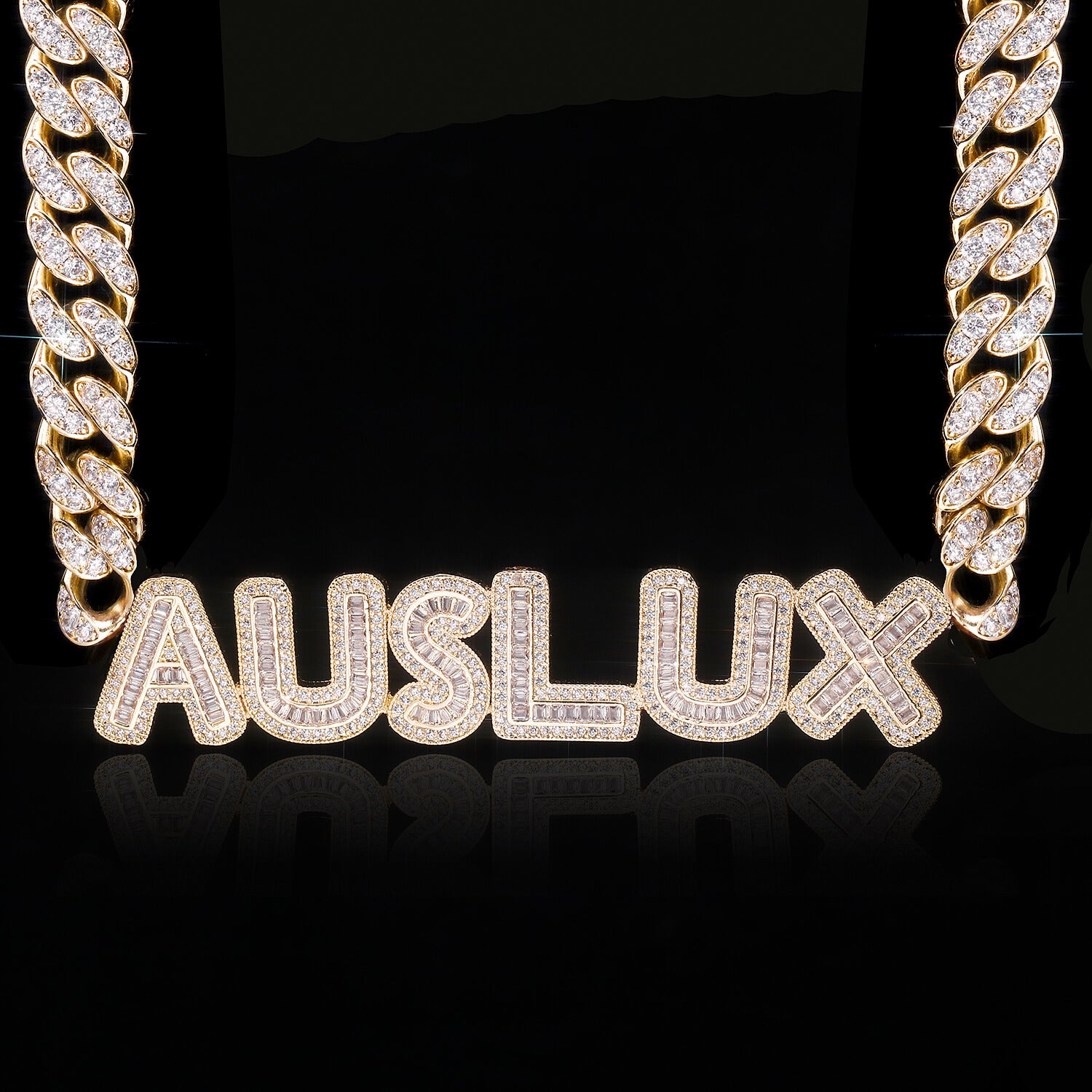 Iced Cuban And Custom Letter Pendant