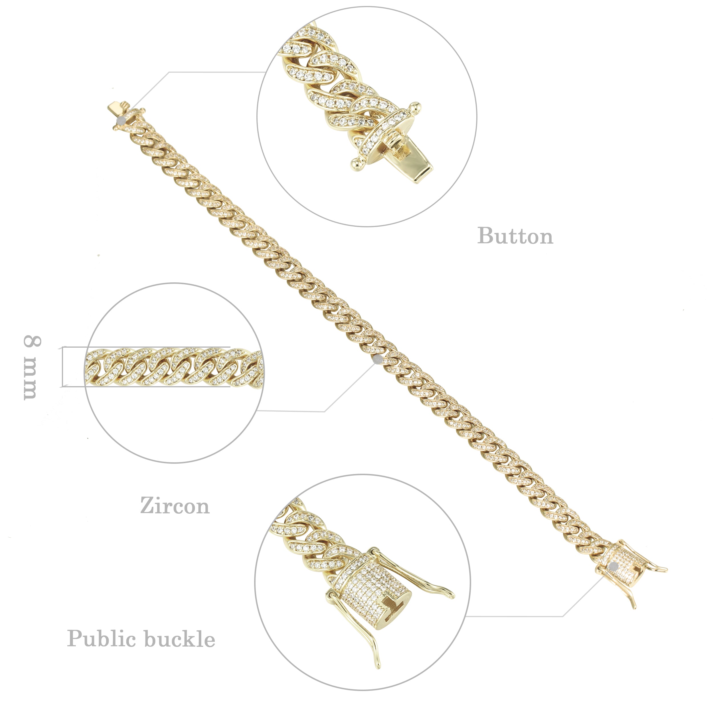 8MM Micro Cuban Link Bracelet
