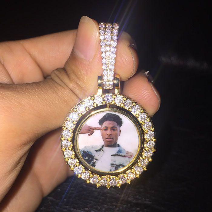 Custom Double Sided Rotating Photo Pendant