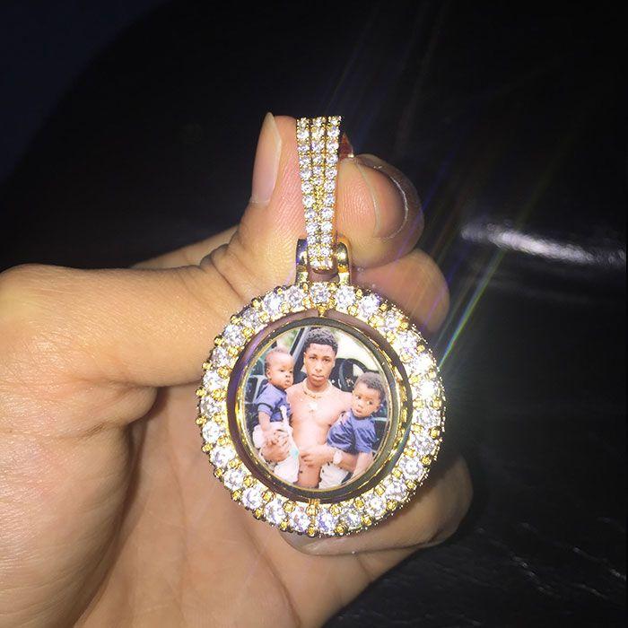 Custom Double Sided Rotating Photo Pendant